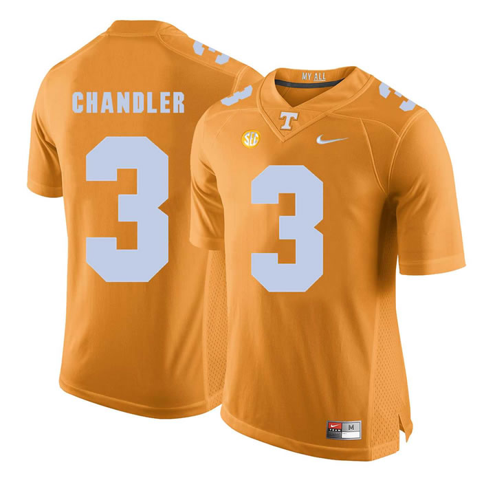 Tennessee Volunteers #3 White Ty Chandler Orange College Football Jersey